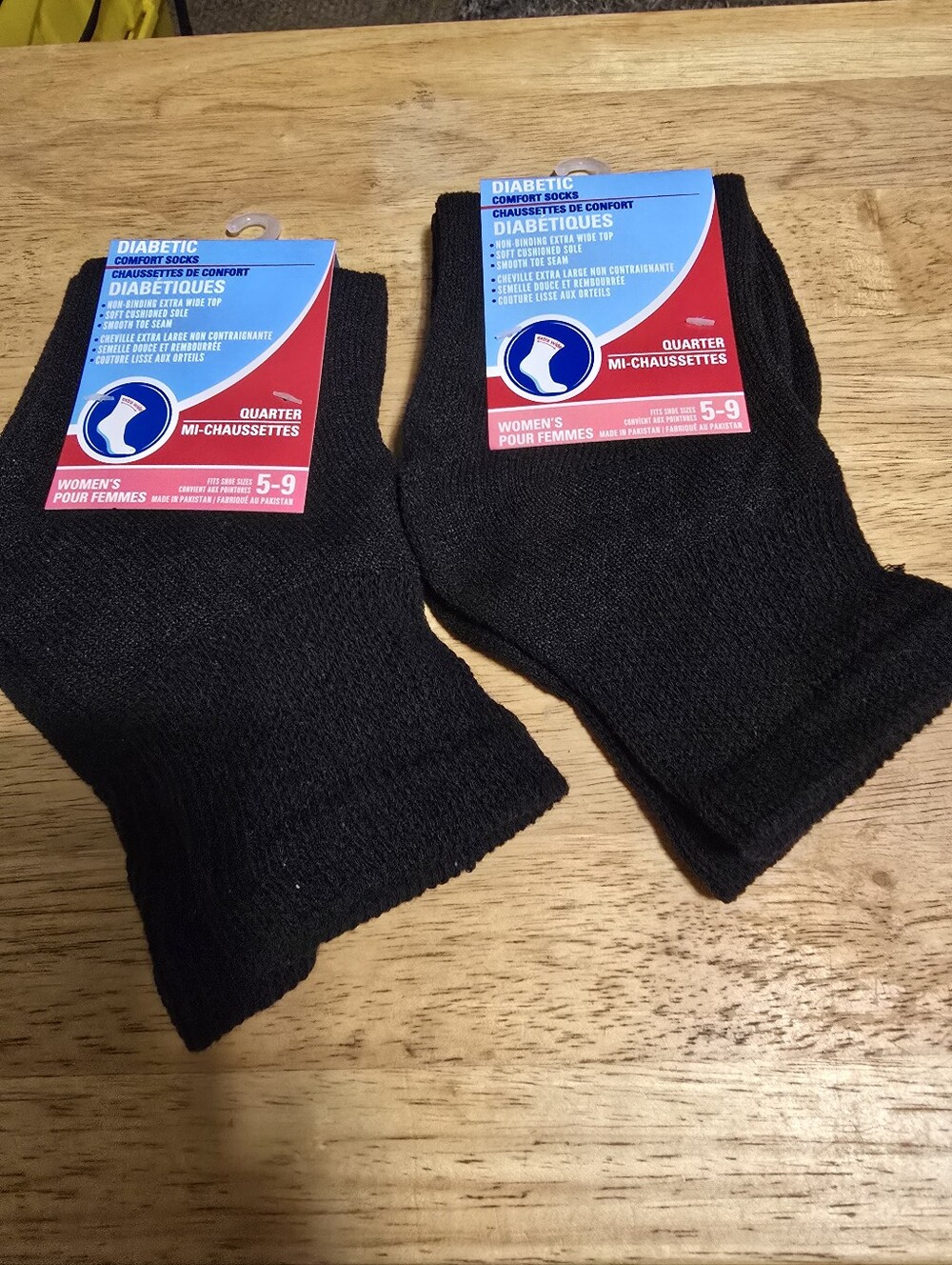 Diabetic Comfort Women's Quarter Socks " Black " Size ( 5 - 9 ) Qty 2 BRAND NEW